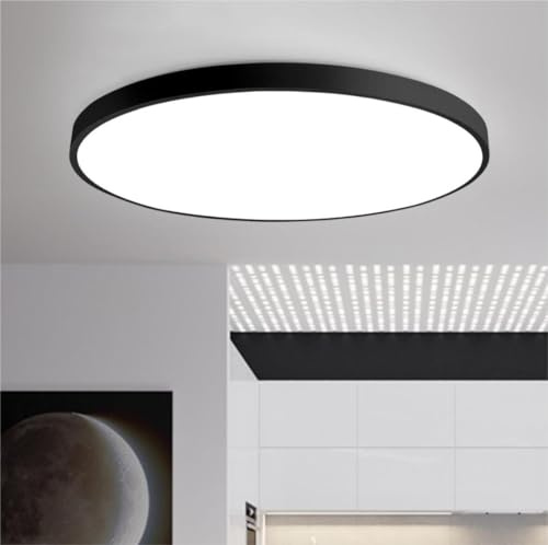 LED Deckenleuchte dimmbar mit Fernbedienung 54W Schwarz Round Deckenlampe