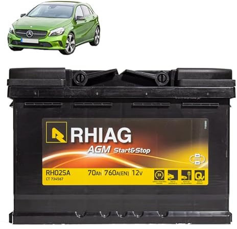 Batteria 70Ah A.G.M. per Mercedes Classe A W176 160 180 200 220 250 benzina 2012-2018