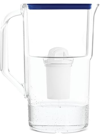 Wessper Carafe Filtrante FutureFlow Capacité de 2,8l avec Compteur LED Avec 1 Cartouche Filtrante Filtre d'Eau Inclus, Water Filter Caraffe d Eau Filtrante Sans BPA – Bleu