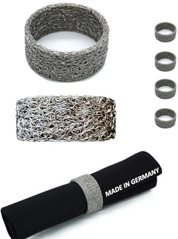 Buck-Design - 𝑬𝑿𝑲𝑳𝑼𝑺𝑰𝑽𝑬 Edelstahl Serviettenringe – Hochwertig & Langlebig - Made in Germany - Elegantes Design - Spülmaschinenfest - Nachhaltig - Umweltfreundlich
