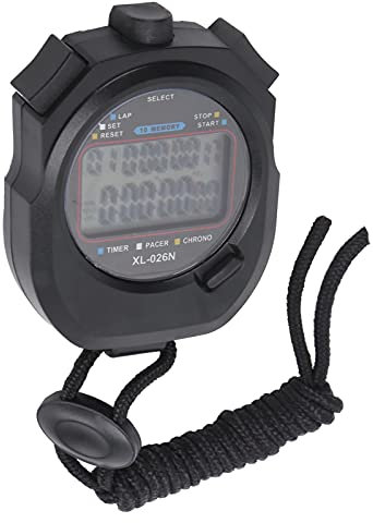 POENVFPO Elektronischer Sport-Stoppuhr-Timer, Multifunktionales Großes LED-Digitaldisplay mit Datum, Uhrzeit und Alarmfunktion, Geeignet für Wettkampf-Fitnesstraining