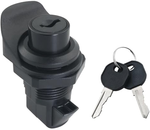 ZZLZX Push Button Lock 1 Key Plastic Push Button Glove Compartment Lock Metal Shut Off Lock Switch Electric Cabinet Door Locks Turnbuckle Locks for Marine Tool Box Locks