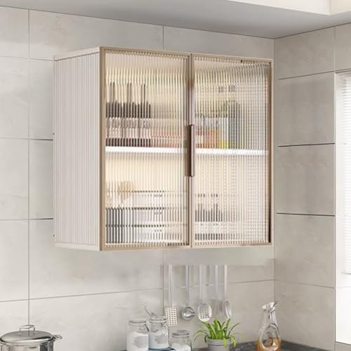Medizinschrank aus Aluminium mit Glastür und 3-lagigem Stauraum für Küche und Badezimmer, Mehrzweck-Organizer für Toilettenartikel, Kosmetika und mehr, wandmontierter Aufbewahrungsschrank für Küche