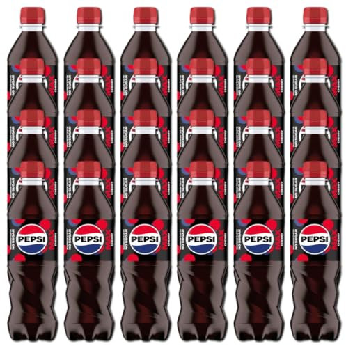 Pepsii MAX Cherry SUGAR FREE Cola Flavoured Fizzy Soft Drink Maximum Taste and Low in Calories with Sweetners 500ml Bottle Suitable for Vegetarian Recyclable (Pack of 24)