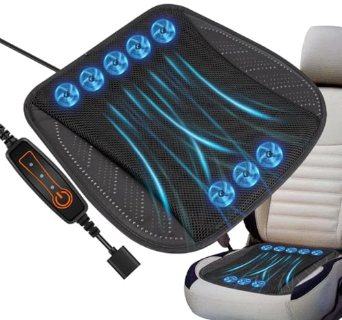 Belüftetes Sitzkissen mit Ventilator von Autositz, Kühlkissen am USB-Lüfter | atmungsaktiver und verstellbarer Luftkreislauf, 3-stufige Temperaturkontrolle