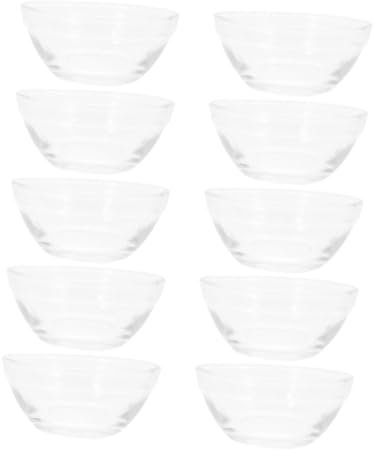 CIYODO 10 Pezzi Ciotole Trasparenti Vetro per Dessert Ciotole Impilabili per Gelato e Ingredienti Design e Robusto per Pudding e Salse