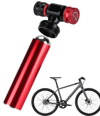 CO2-Fahrradpumpe – Tragbares Fahrrad-Reifenfüllgerät, kompakte Radluftpumpe für Straße, Mountainbike, Motorrad, Roller, Outdoor-Sport, Abenteuer, Reisen, Radfahren, Übung, Rennset, Zubehör