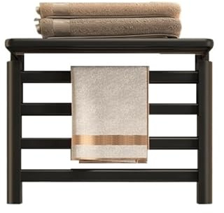 CCZRD Portasciugamani Riscaldato Elettrico A Temperatura Costante for Il Bagno. Scaldasalviette Elettrico Riscaldato Intelligente for Mensola del Bagno(A2 55x40x10cm Black)