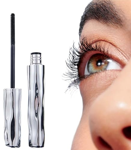 Metal Mascara, 2025 Neu Curling Voluming Eyelash Schwarz, Tubing Facelove Iron Eye Mascara mit Metallbürste Volumengebende Wimperntusche Wasserfest für Lange Wimpern (1)