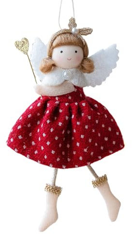 Amesor Ángel De Navidad para Árbol,Muñeca Decorativa De Ángel Navideña | Recuerdo con Diadema De Perlas Y Cordón Decoración Estacional para Jardín Granja Restaurante Pared Balcón