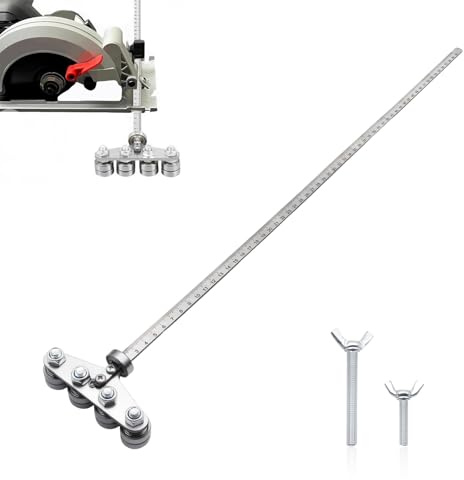 Circular Saw Guide Rail, 60cm Stainless Steel Precision Cutting Guide Adjustable Positioning Calipers for Circular Saws for Accurate Wood Measurements