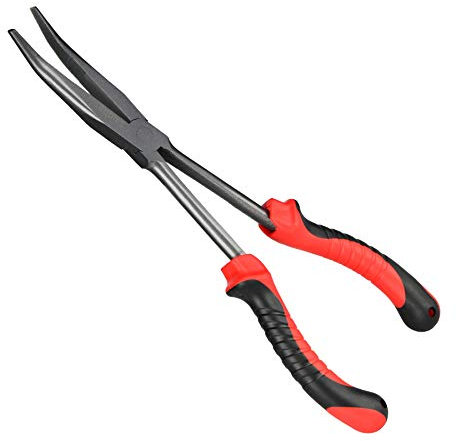 Booms Fishing Bent Nose Fishing Pliers 11 inches Teflon Plated Stainless Steel