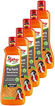 Poliboy - Parkett Renovierer Seidenmatt - für strapazierte Holz- und Korkböden - Bodenreinigung - 5er Pack - 5x500ml (2,5 Liter) - Made in Germany