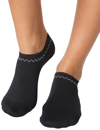 Endast de 6 fina skostrumporna mjuka och hållbara korta strumpor andas sneakerstrumpor damer, svart, 35-38 EU