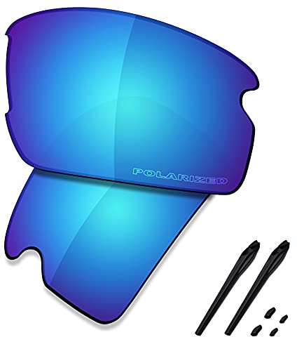 SAUCER Lentes de repuesto prémium y kits de goma para gafas de sol Oakley Flak 2.0 OO9295, Azul glaciar polarizado, Talla única