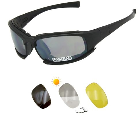 TRYMWAY Tactical Eyewear 4ls Homme Militaire X7 Lunettes de Soleil polarisées Pare-balles Airsoft Vue Gafas fumée Objectif Moto Lunettes de Cyclisme