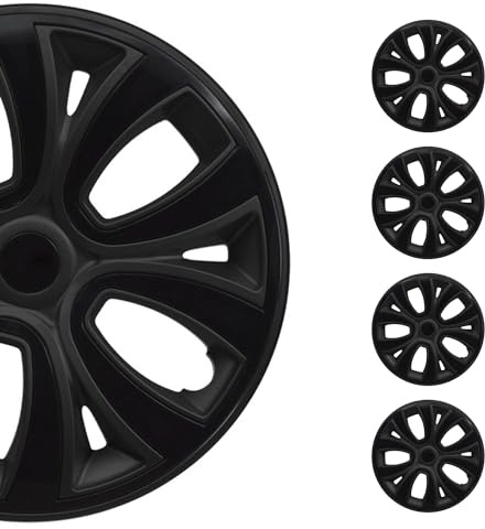 OMAC 4X Radkappen Radzierblenden Radblenden 16 Zoll Stahlfelgen Matt Schwarz-Schwarz
