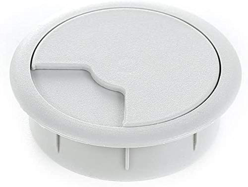 sossai® Passage de câble KDM2 | Set de 1 | Couleur: Gris | Diamètre: 80 mm | Passe-câble/Passe-Fil pour Bureau, Table & Plan de Travail | Matériau : Plastique (Made in EU)