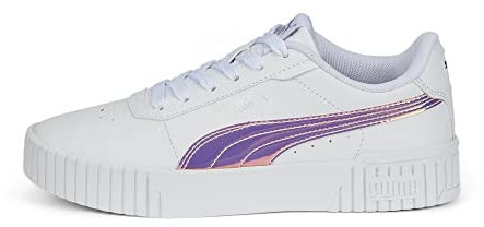 PUMA Carina 2.0 Holo Jr Sneaker, White Silver, 36 EU