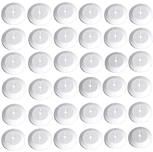 36 Stück Abdeckrosette für Heizkörper, Abdeckung für Heizkörperrohre, Rosette Abdeckung für Heizungsrohre aus Kunststoff, universell einsetzbar für Rohre von 8-30 mm (weiß)