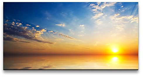 Paul Sinus Leinwandbild 120x60cm Meer Himmel Horizont Sonnenuntergang Wunderschön Friedlich