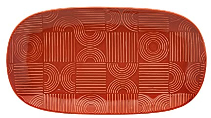 Maxwell & Williams DR0457 Platte rechteckig, 33 x 18 cm – Serie Arc – Terracotta Keramik glatt in Geschenkbox