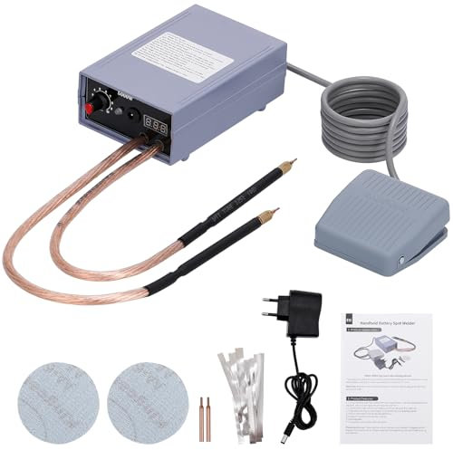 Punktschweißgerät, Weytoll Automatische Schweißgerät 5000W Hochleistungs-Handpunktschweißgerät 0-800A Strom Einstellbare Spot Welder für 18650-Akku mit 1M Reiner Nickelstreifen