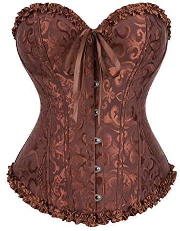 Kelvry Frauen Vollbrust Mieder Dessous Korsage Bridal Wäsche schnürt Sich Oben Satin Korsett