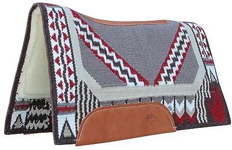 Professional's Choice Good Medicine SMX Air Ride Pad: Hand zu Pferd | Neuseeländische Wolle mit lederverstärktem Rücken und Widerrist | Bison 83,8 x 96,5 cm