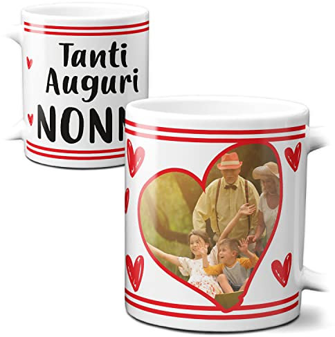 Tazza Personalizzata Nonna per Festa dei Nonni - Idee Regalo Con Foto, Tanti Auguri, Compleanno - Personalizzabili Regali Mug Bianca