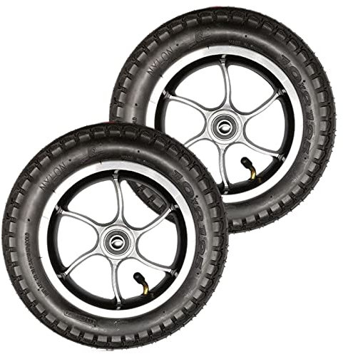 10-Zoll-Rollstuhl-Ersatz-Lufträder, Aluminiumnabe, Rutschfestes Reifen-Vorderrad Für Elektrorollstuhl, (1/2 ) 12-mm-Lager, 2St
