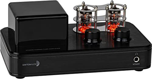 Dayton Audio HTA20 Integrated Stereo Hybrid Hi-Fi Vacuum Tube Class A/B Amplifier 20 Watts RMS with Subwoofer Output, Headphone Output, Bluetooth 5.0 and USB DAC (HTA20)