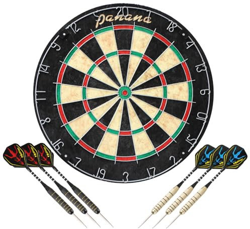 Dartbaord Steel Dart Board Dartbard Set with 6pcs Professional Steel Tip Darts