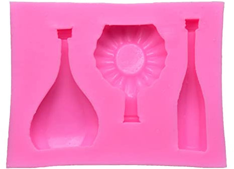 Moldes Tartas Silicona 2 Piezas De Moldes De Silicona De Fondant, Botellas De Vino, Tazas, Moldes De Chocolate, Moldes De Decoración De Tartas De Fondant