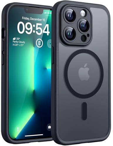 TOCOL für iPhone 13 Pro Hülle, Kompatibel mit MagSafe, Matt Schwarz