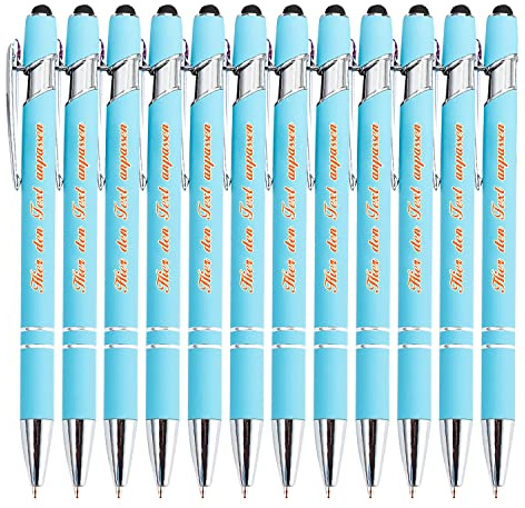 LINMQIU Personalisierter Kugelschreiber mit Namen, individueller Kugelschreiber mit Geburtstags-, Abschluss-, Hochzeitswünschen, Büro-Briefpapier für Notizen, Etiketten, 0,5-mm-Kugelschreiber, 12 STK