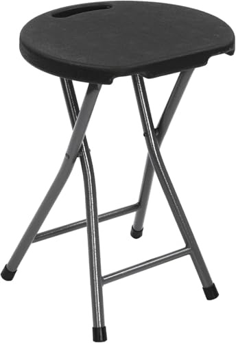OCEANO Sedia sgabello pieghevole in legno mdf struttura metallica ideale sedia cucina soggiorno terrazzo balcone veranda giardino ripiegabile richiudibile salvaspazio (Sgabello Plastica)