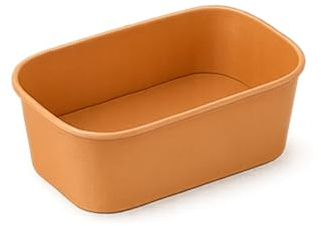Arredo Chef – Lot de 50 Barquettes Kraft Alimentaires Rectangulaires 750 ml sans Couvercles – Boîtes Repas Carton Épais 320g Anti-Graisse pour Vente à Emporter, Salades, Poké, Traiteur
