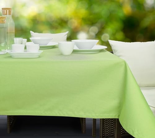 CKM Gartentischdecke aus robustem Polyester-Strukturgewebe Kuvertecken abwischbar (140 x 240cm Grün)
