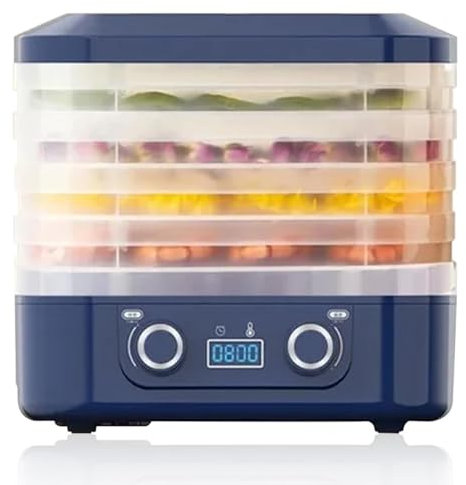 Easy to Operate Food Dehydrator, Electric 5 Tray Mini Fruit Dryer, Adjustable Thermostat Food Dehydrator, Meat Vegetables (Color:Blue)