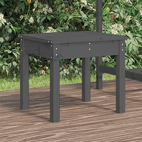 SDWEHO7 Gartenbank im Lattenrost-Design, Lounge-Bänke, Balkonbank wetterfest, Terrassenbank, GartenMöbel, Outdoor-Bank, Sitzbank, Grau 50x44x45 cm Massivholz Kiefer