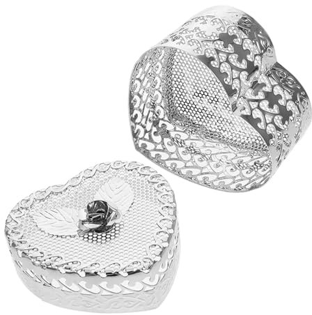 CALLARON Herzförmige Schmuckbox Aus Metall Elegante Aufbewahrung Für Hochzeitsandenken Große Als Valentinstagsgeschenk Für Besondere Anlässe