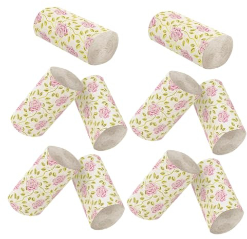 Ipetboom Carta Igienica Motivo Decorativo Durevole in Polpa di Bambù 10 Pezzi con Stampa Rosa Elegante Rotolo Solido senza Anima per Uso Domestico in Bagno