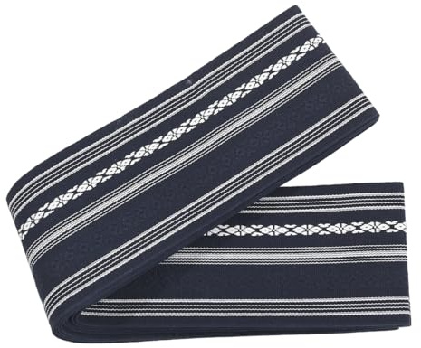 CAMDOM Herr kimono bomull obi bälte japansk traditionell handknuten långt midjeband gördel Yukata rock tillbehör, Stlye 01- Marinblå, one size
