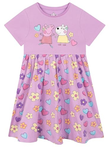 Peppa Pig Vestito Bambina | Vestito Estivo Ragazza Cotone | Abbigliamento Ragazza Manica Corta | Abiti in Cotone