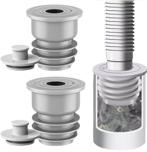 WISIRENT 2pcs 35-40mm Sello de Tubería de Drenaje de Lavadora, Gris Tapón de Sellado de Alcantarillado Sello de Tubería de Lavadora, Tapón de Sellado de Desodorante Tubo Desague Lavadora Tapón