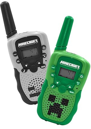 Minecraft Digital WALKIE Talkie Set Conjunto DE Dos WALKIE TALKIES con Licencia Oficial Minecraft Creeper Esqueleto