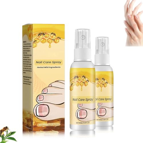 2 Stück Bienengift Nagelpflege Spray, Bienengift Nagelbehandlung Serum für Fingernägel und Fußnägel, Bee Venom Nagelpflege Spray, Verbesserung der Zähigkeit der Nägel