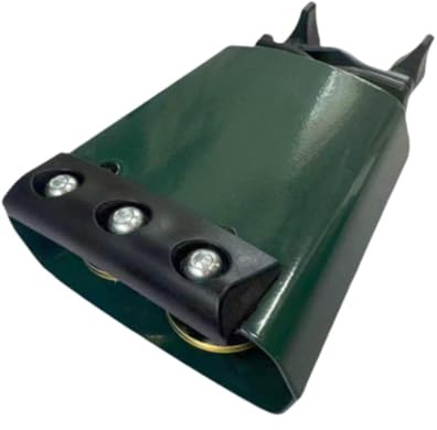 Metall Kuhglocke für Schlagzeug Set mit Mute Strip 4 Zoll Percussion Instrument Green Noise Maker für Sportveranstaltungen