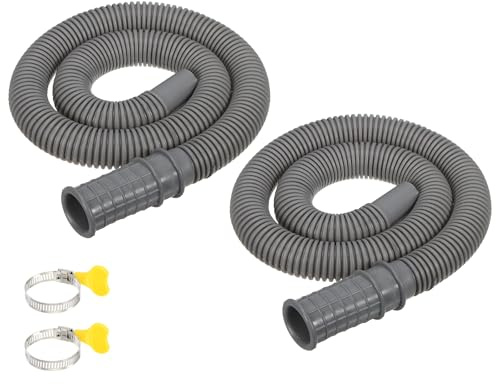 PATIKIL 2Ft Air Conditioner Drain Kit, 2 Set Universal AC Drain Hose Connector Hose with Clamp & Rubber Adapter for Mini-Split Window Portable AC Unit Dehumidifier Faucet, Dark Gray